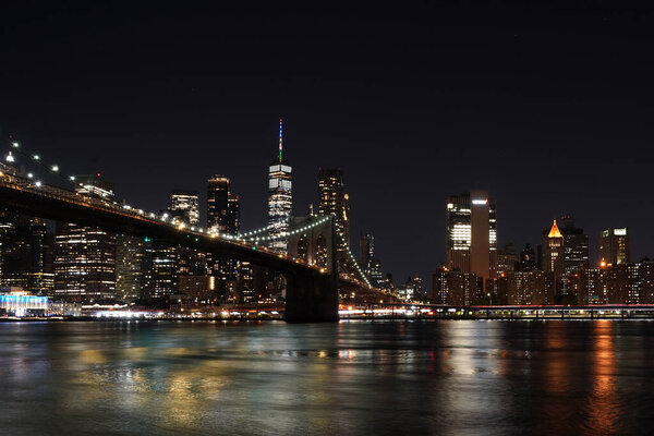 Manhattan new york city night view from dumbo