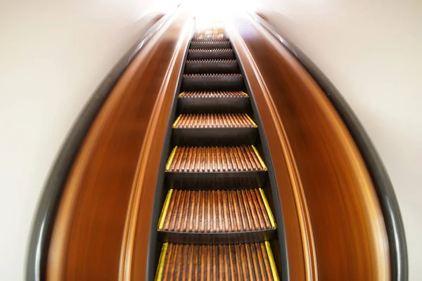 Vieja Escalera Mecánica Madera Antigua Centro Comercial Ciudad Nueva York — Foto de Stock