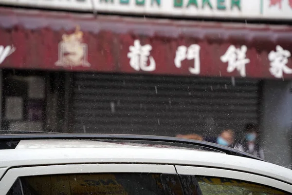 Heavy Rain Chinatown New York City Manhattan — Stock Photo, Image