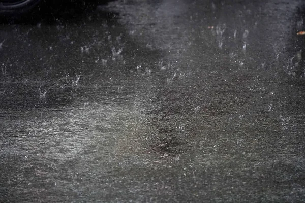 heavy rain on the street in chinatown new york city manhattan