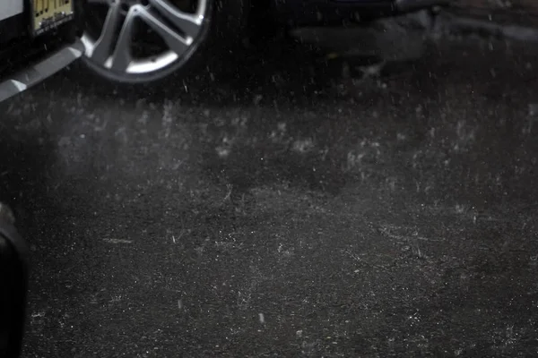 Car Heavy Rain Chinatown New York City Manhattan — Stock Photo, Image