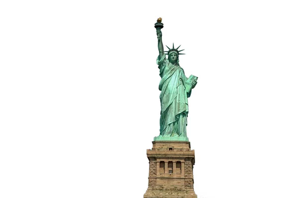 Estátua Liberdade Nova Iorque Eua Isolado Branco — Fotografia de Stock