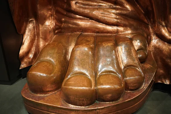 Статуя Свободы Нью Йорк Копия Медной Ноги — стоковое фото