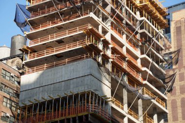 New York şehri Manhattan Yeni bina gökdelenleri yapım aşamasında