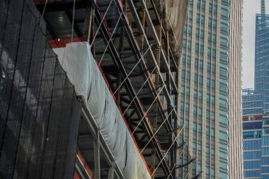 New York şehri Manhattan Yeni bina gökdelenleri yapım aşamasında