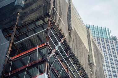 New York şehri Manhattan Yeni bina gökdelenleri yapım aşamasında
