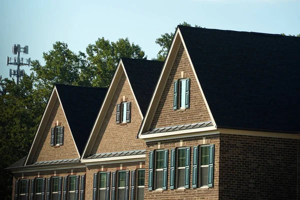 dutch roof of usa america house upper middle class new building area