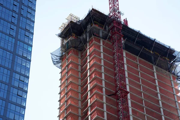 New York Şehri Manhattan Yeni Bina Gökdelenleri Yapım Aşamasında — Stok fotoğraf