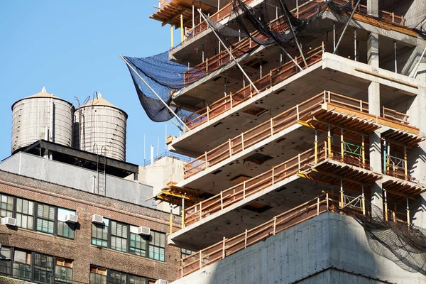 New York Şehri Manhattan Yeni Bina Gökdelenleri Yapım Aşamasında — Stok fotoğraf