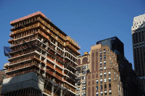 New York City Manhattan Nuovi Grattacieli Costruzione Costruzione — Foto Stock