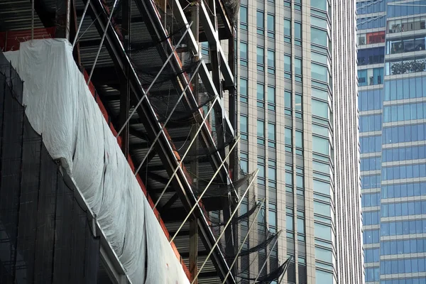 New York şehri Manhattan Yeni bina gökdelenleri yapım aşamasında