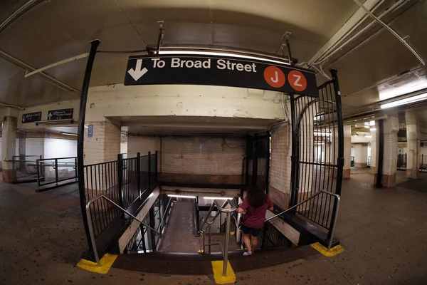 Nova Iorque Cidade Metrô Trem Câmara Rua Estação Vista — Fotografia de Stock