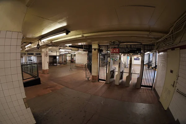 Nova Iorque Cidade Metrô Trem Câmara Rua Estação Vista — Fotografia de Stock