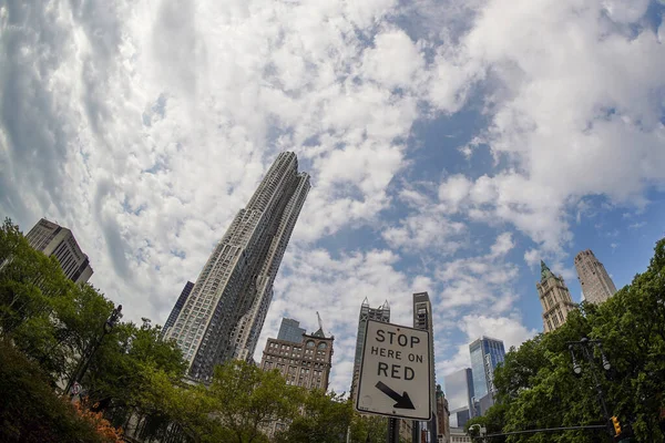 Brooklyn Bro Skyskrapor Visa Nya Yok Stad — Stockfoto