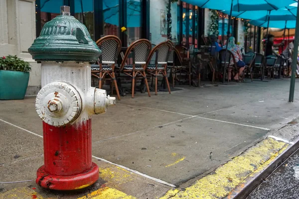 Petite Italie Bâtiments Ville New York Drapeau Vert Bouche Incendie — Photo