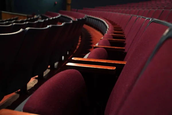 Muitos Assento Vazio Vermelho Teatro — Fotografia de Stock