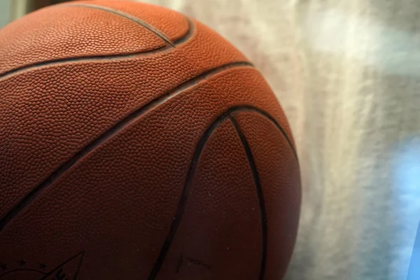 Vintage Viejo Baloncesto Bola Detalle Cerca —  Fotos de Stock