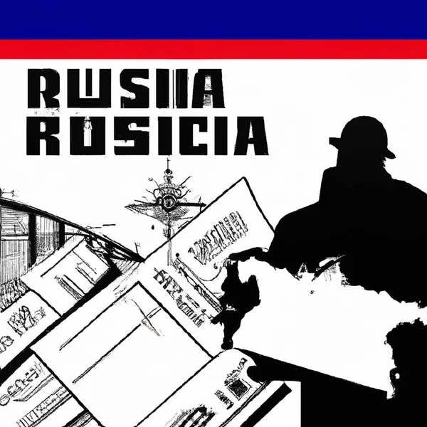 ロシアのプロパガンダスタイルウクライナの原子力と第三次世界大戦のための抽象的な論文 — ストック写真