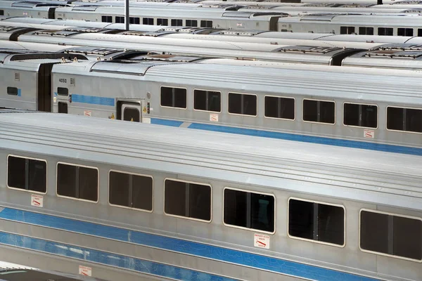 Wiele Wagonów Kolejowych Nowym Jorku Usa — Zdjęcie stockowe