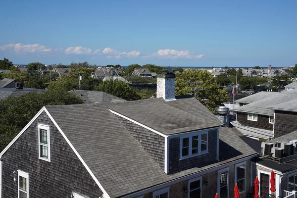 Pueblo Nantucket Vista Panorámica Aérea Paisaje Urbano Día Soleado —  Fotos de Stock