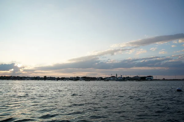 Nantucket Vista Porto Tramonto Panorama — Foto Stock