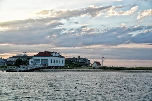 Nantucket Hamn Vid Solnedgången Panorama — Stockfoto