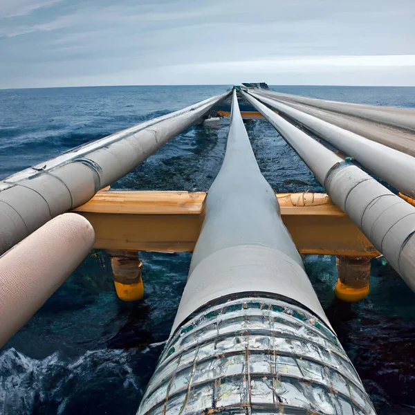 Leaking Nord Stream Gas Pipeline Underwater Imaginary Illustration Artwork — Stock Photo, Image