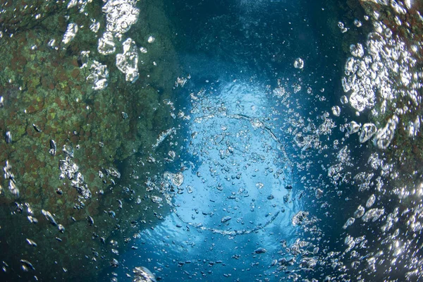 Газовые Пузырьки Водой Газопровод Утечки Газа Северный Поток Балтийском Море — стоковое фото