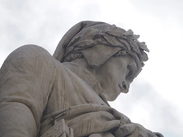 Dante Statue Detail Florenz Santa Croce Platz — Stockfoto