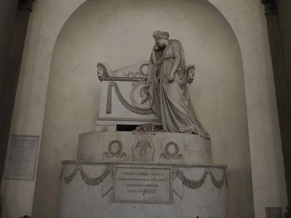 Poeta Dante Alighieri Túmulo Santa Croce Igreja Florência — Fotografia de Stock