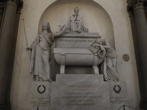 Poeta Dante Alighieri Túmulo Santa Croce Igreja Florência — Fotografia de Stock