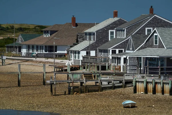 Panorama Sandy Neck Lighthouse Atlantic Ocean Cape Cod Barnstable Houses — Foto de Stock