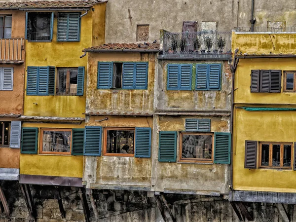 Ponte Vecchio Bro Arno Flod Florens Gamla Butiker Smycken — Stockfoto