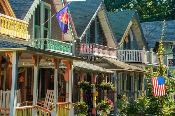 Old Martha Vineyard Gingerbread Houses Historical District — Stock Photo, Image