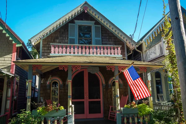 Eski Martha Vineyard Zencefilli Ekmek Evleri Tarihi Bölgesi — Stok fotoğraf