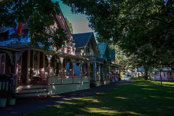 Eski Martha Vineyard Zencefilli Ekmek Evleri Tarihi Bölgesi — Stok fotoğraf