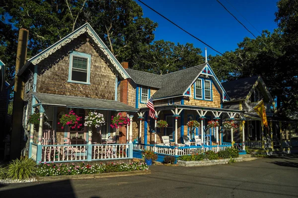 Παλιά Martha Αμπελώνα Gingerbread Σπίτια Ιστορική Συνοικία — Φωτογραφία Αρχείου