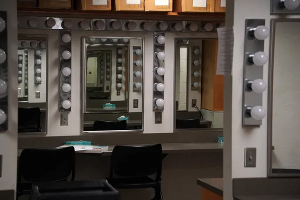Theater Changing Dressing Room Make Mirror — Stock Photo, Image