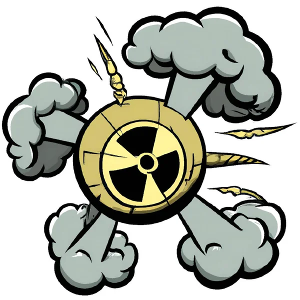 Иллюстрация Стиле Виньетки Ядерной Бомбой — стоковое фото