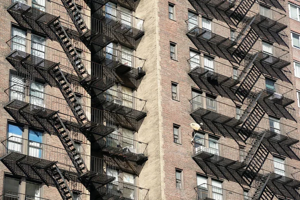 New York City Building Fire Escape Ladders — Stock Photo, Image