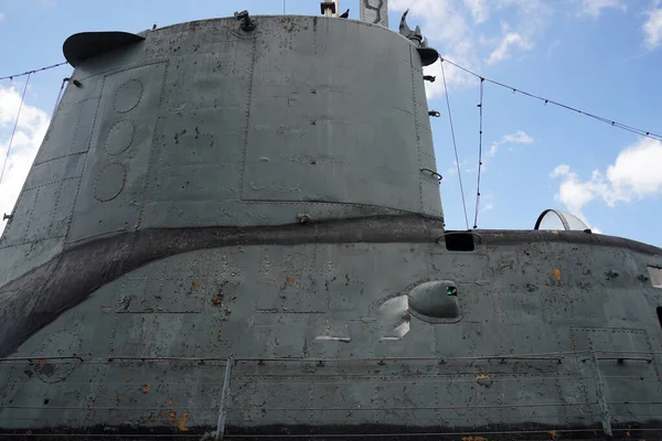 Old Submarine Navy Ship Detail Exterior — Stock Photo, Image