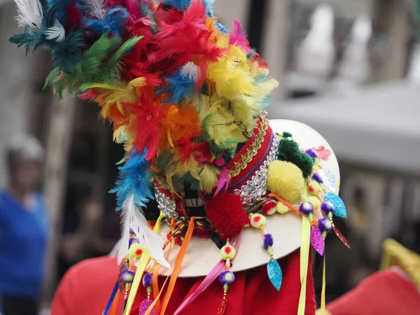 Traje Tradicional Desfile Ecuador Detalle Vestido — Foto de Stock