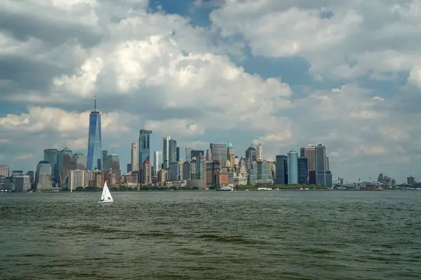 New York City Manhattan View Cityscape Hudson River Liberty Island — Stock Photo, Image