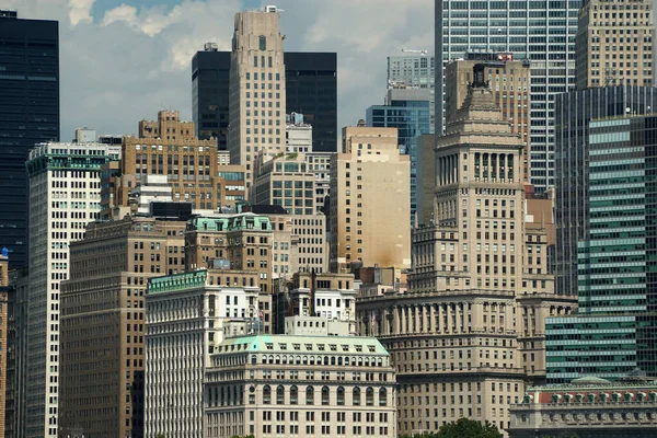 New York Şehri Manhattan Manzaralı Hudson Nehri Özgürlük Adası Manzaralı — Stok fotoğraf