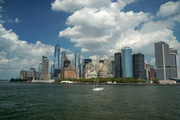 New York City Manhattan View Cityscape Hudson River Liberty Island — Stock Photo, Image