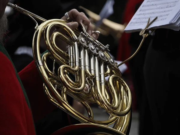 hands playing french horn detail