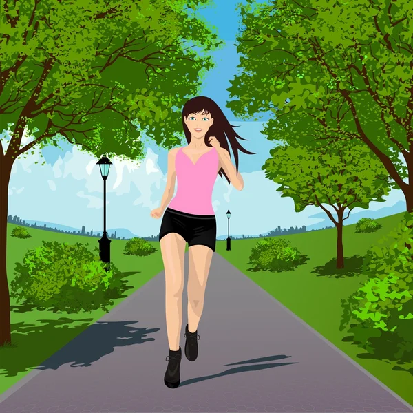 Courir fille — Image vectorielle