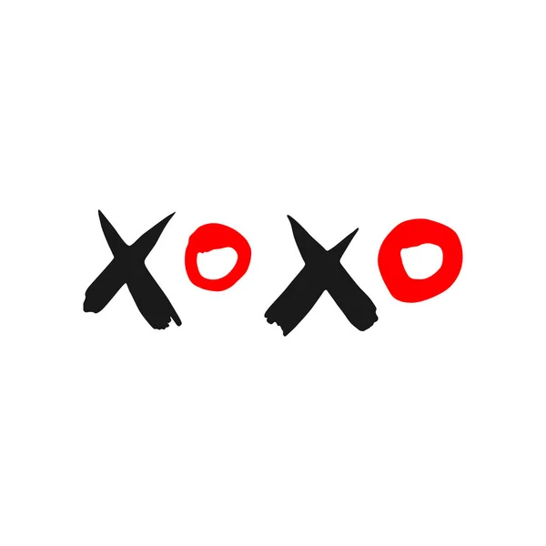 Xoxo Vector Illustration Isolated White Background — Stock Vector