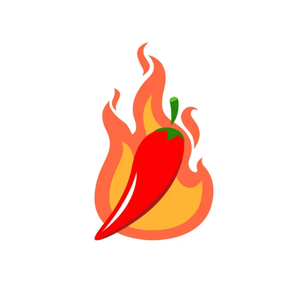 Hot Chili Pepper Vector Illustration Isolated White Background — Stock Vector