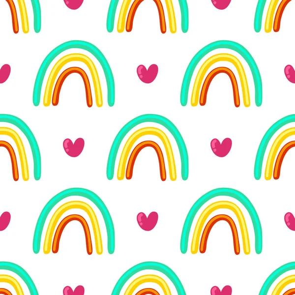 Sevimli el çizimi gökkuşağı desensiz